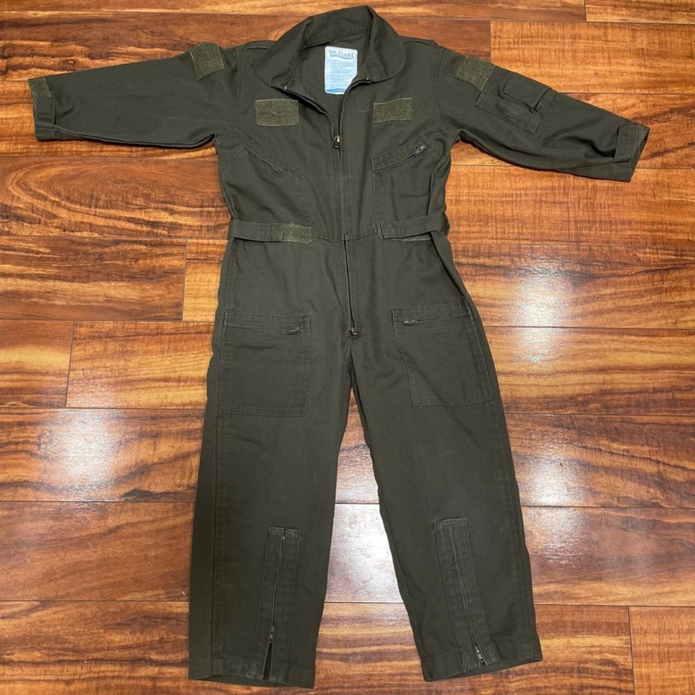 Preflight FlyBoys pilot flight suit coveralls costume 4T 5T green